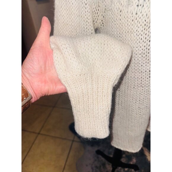 Free People Baltic Fair isle Oversized Pullover Sweater, Blue, Ivory XS Preppy - Picture 9 of 9